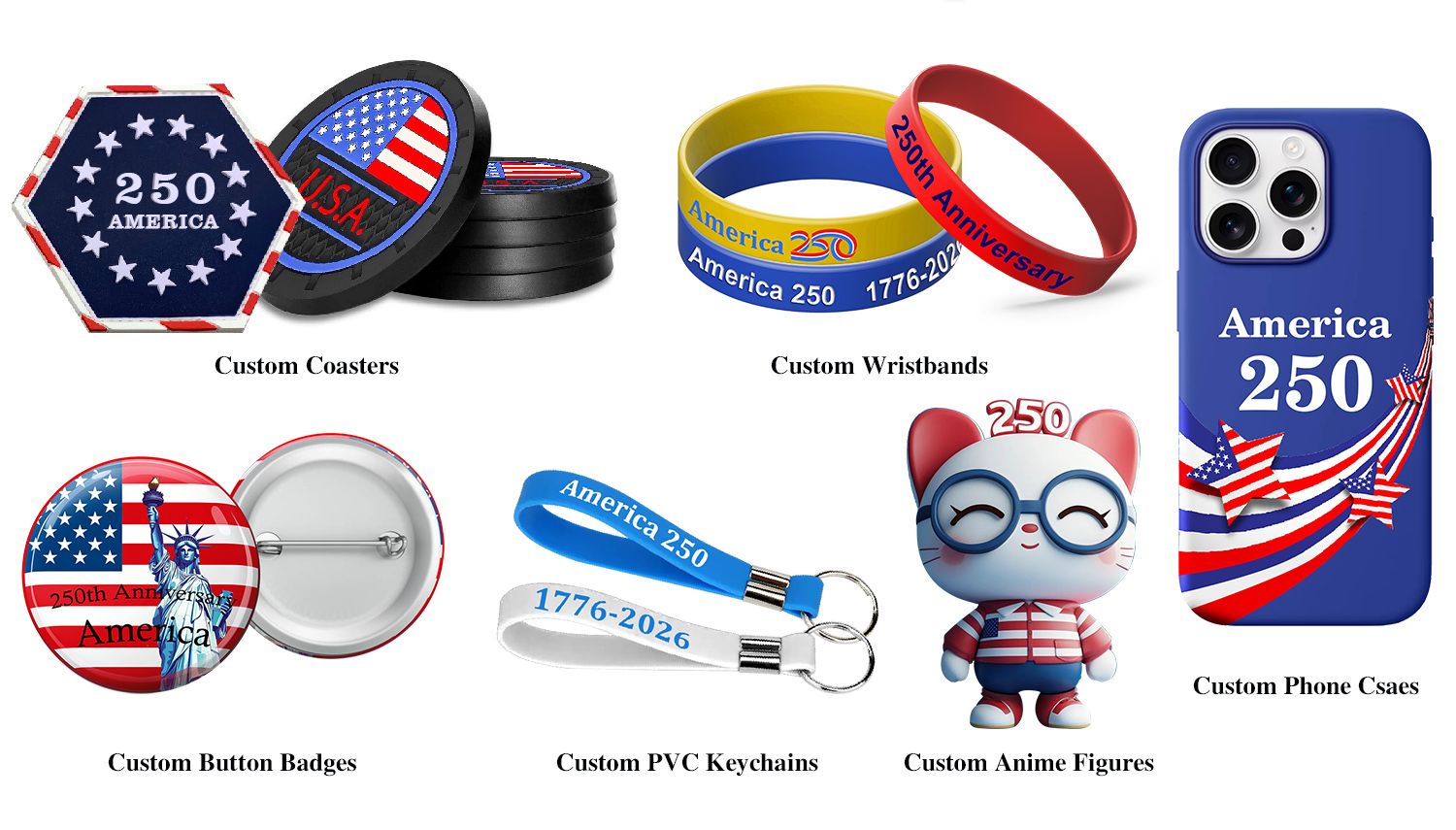 Soft Rubber Celebration Items for America's 250th